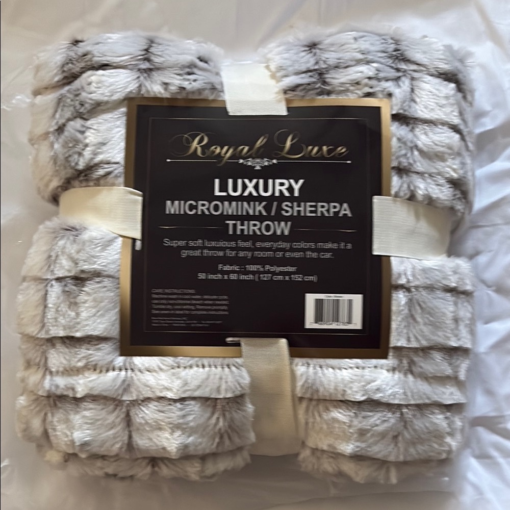 Gray Luxury Micromink Sherpa Throw